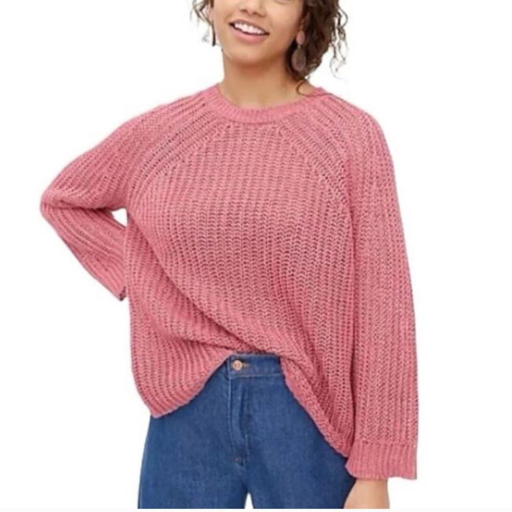J. Crew Relaxed-Fit 100% Linen Beach Sweater in Pink Size Small